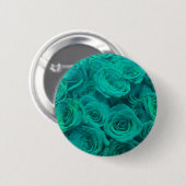 Elegante blauwgroen groene rozen ronde button 5,7 cm (Voorkant /achterkant)