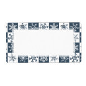 Elegante Blauwgroen groene wintersneeuwvlokken Etiket (Voorkant)