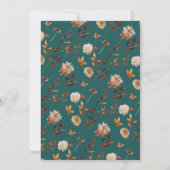 Elegante Blauwgroen herfstbruiloft Kaart (Achterkant)