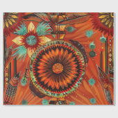 Elegante Blauwgroen "ingewikkelde echo's" feesteli Cadeaupapier (Vlak)