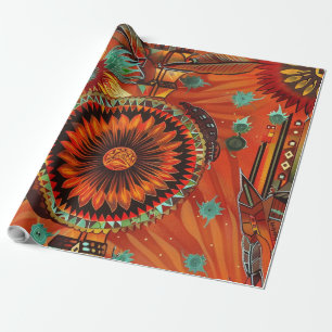 Elegante Blauwgroen "ingewikkelde echo's" feesteli Cadeaupapier