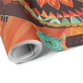 Elegante Blauwgroen "ingewikkelde echo's" feesteli Cadeaupapier (Rol Hoek)