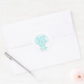Elegante Blauwgroen Little Beach Babe Baby shower Ronde Sticker (Envelop)
