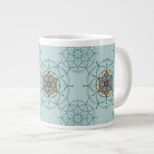 Elegante Blauwgroen Mandala Mok (Voorkant rechts)