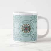 Elegante Blauwgroen Mandala Mok (Rechts)