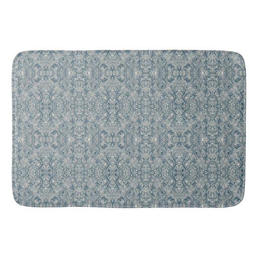 Elegante Blauwgroen Marquetry Modern Badmat (Voorkant)