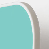 Elegante Blauwgroen Minimale Naam en Monogram Pickleball Paddle (Links Detail)