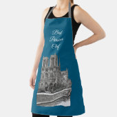 Elegante Blauwgroen Notre Dame Beste Parijse Chef Schort (Insitu)