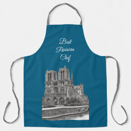 Elegante Blauwgroen Notre Dame Beste Parijse Chef Schort