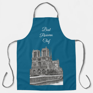 Elegante Blauwgroen Notre Dame Beste Parijse Chef Schort