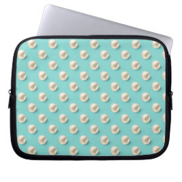 Elegante Blauwgroen & Parels Laptophoes Laptop Sleeve
