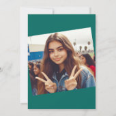 Elegante Blauwgroen Quinceañera uitnodiging (Achterkant)