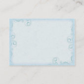 Elegante Blauwgroen Scrollwork Trouwtafel Plaatska Plaatskaartje (Achterkant)