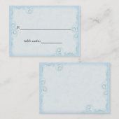 Elegante Blauwgroen Scrollwork Trouwtafel Plaatska Plaatskaartje (Voorkant / Achterkant)