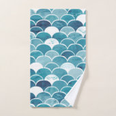 Elegante Blauwgroen Turquoise Blauwe Zeemeerminsch Bad Handdoek (Handdoek)