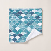 Elegante Blauwgroen Turquoise Blauwe Zeemeerminsch Bad Handdoek (Wasdoekje)