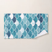 Elegante Blauwgroen Turquoise Blauwe Zeemeerminsch Bad Handdoek (Handdoek)