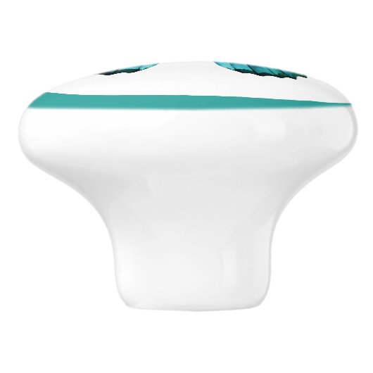 Elegante Blauwgroen vlinder turquoise blauwe ladek Keramische Knop (Zijkant)