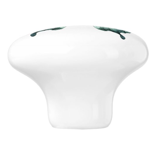 Elegante Blauwgroen vlinder turquoise blauwe ladek Keramische Knop (Zijkant)