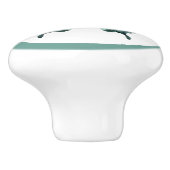 Elegante Blauwgroen vlinder turquoise blauwe ladek Keramische Knop (Zijkant)