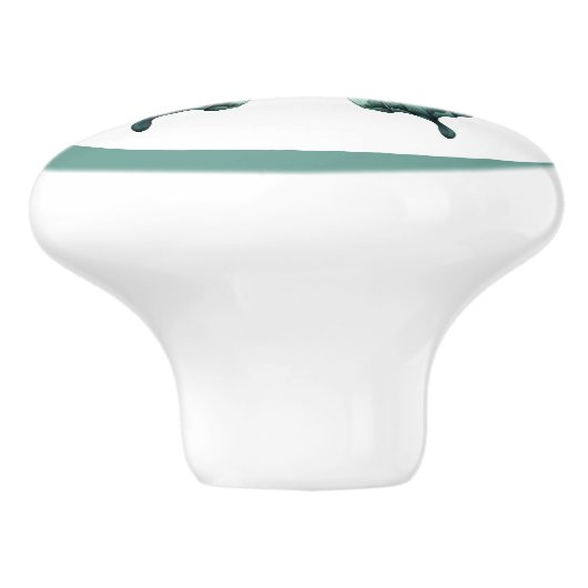 Elegante Blauwgroen vlinder turquoise blauwe ladek Keramische Knop (Zijkant)