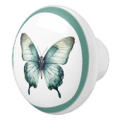 Elegante Blauwgroen vlinder turquoise blauwe ladek Keramische Knop (Rechts)