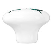 Elegante Blauwgroen vlinder turquoise blauwe ladek Keramische Knop (Zijkant)