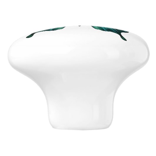 Elegante Blauwgroen vlinder turquoise blauwe ladek Keramische Knop (Zijkant)