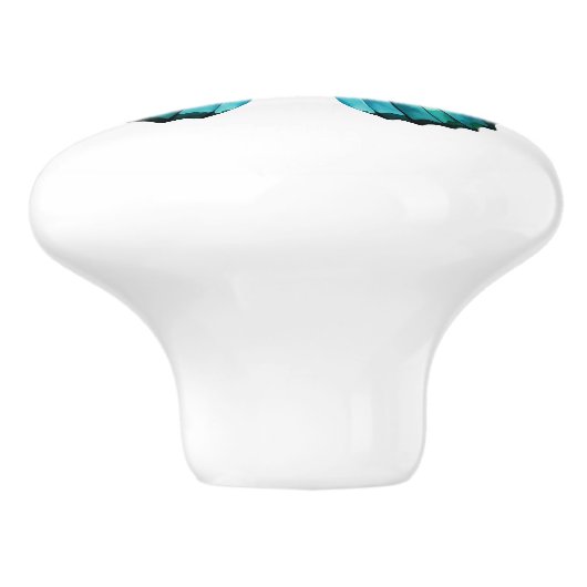 Elegante Blauwgroen vlinder turquoise blauwe ladek Keramische Knop (Zijkant)