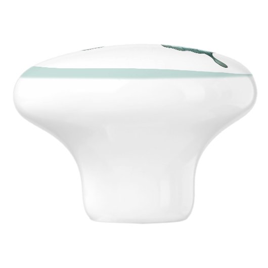 Elegante Blauwgroen vlinder turquoise blauwe ladek Keramische Knop (Zijkant)