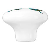 Elegante Blauwgroen vlinder turquoise blauwe ladek Keramische Knop (Zijkant)