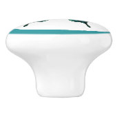 Elegante Blauwgroen vlinder turquoise blauwe ladek Keramische Knop (Zijkant)