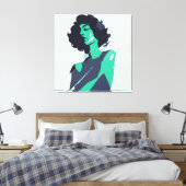 Elegante Blauwgroen vrouw kunst Canvas Afdruk (Insitu (Slaapkamer))