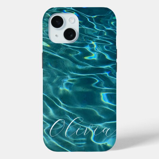 Elegante blauwgroen Water oceaangolven Case-Mate iPhone Case (Achterkant)