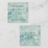 Elegante Blauwgroen Waterverf Afsprakenkaartje (Voorkant / Achterkant)