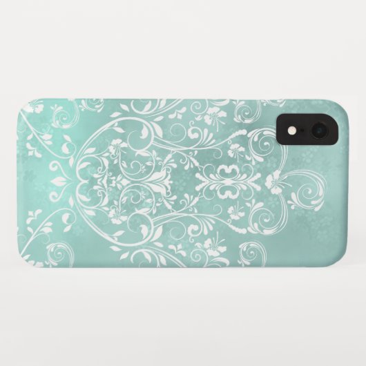 Elegante Blauwgroen wervelingen Case-Mate iPhone Case (Achterkant (horizontaal))