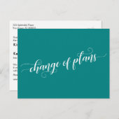 Elegante Blauwgroen wijziging van plannen uitgeste Briefkaart (Voorkant / Achterkant)