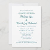 Elegante Blauwgroen & Witte Swirl bruiloft recepti Kaart (Voorkant)