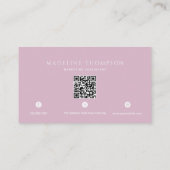 Elegante Bleek Lavendel Minimalistische Qr Code Visitekaartje (Achterkant)
