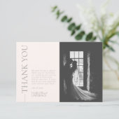 Elegante Bleek roze foto dank u kaart (Staand voorkant)