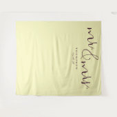 Elegante Bleekgele Calligrafie Wandkleed (Voorkant (horizontaal))