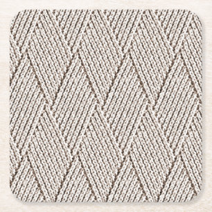 Elegante Bleke Crème Kleurige Nabootsing Diamant B Kartonnen Onderzetters