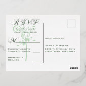 Elegante Bleke Pastelgroene RSVP-Foliekaart Folie Feestdagen Briefkaart (Achterkant)