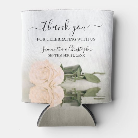 Elegante Bleke perzik gespiegeld Roos bruiloft Dan Blikjeskoeler (Voorkant)