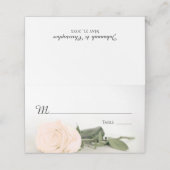 Elegante Bleke perzik Roos bruiloft schrijven-in Plaatskaartje (Buitenkant ongevouwen)