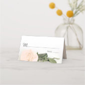 Elegante Bleke perzik Roos bruiloft schrijven-in Plaatskaartje (Voorkant)