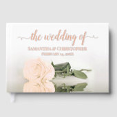 Elegante Bleke perzik Roos kleine bruiloft Folie Gastenboek (Voorkant)