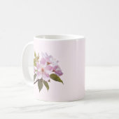 Elegante Bleke Roze Appelbloesem Gepersonaliseerde Koffiemok (Voorkant links)