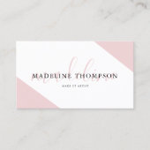 Elegante Bleke Roze Kalligrafie QR Code Visitekaartje (Voorkant)