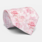 Elegante bleke roze rozen stropdas (Opgerold)